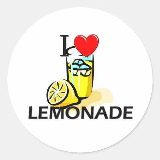 I Liebe Lemonade Runder Aufkleber (Vorderseite)