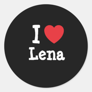 I Liebe Lena Herzlicher T - Shirt Runder Aufkleber