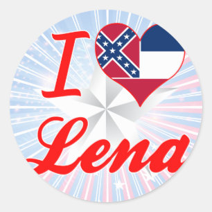 I Liebe Lena, Mississippi Runder Aufkleber