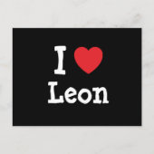 I Liebe Leon Herz T - Shirt Postkarte (Vorderseite)