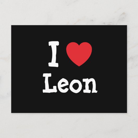 I Liebe Leon Herz T - Shirt Postkarte (Vorderseite)