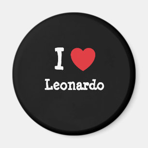 I Liebe Leonardo Herzbrauch personalisiert Magnet