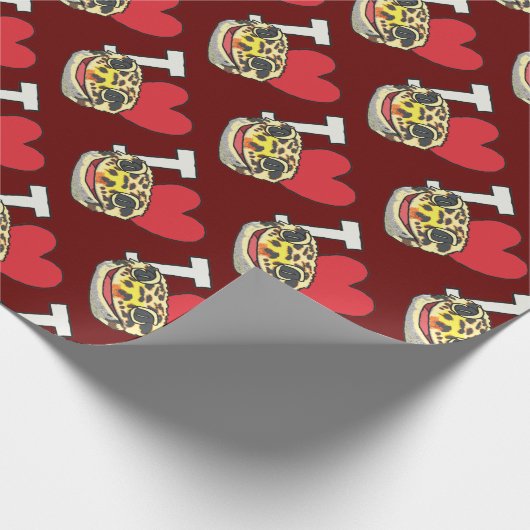 I Liebe Leopard Geckos Geschenkpapier (Ecke)