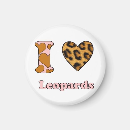 I Liebe Leopards Magnet (Vorne)