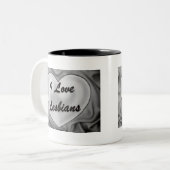 I Liebe-Lesben Zweifarbige Tasse (Vorderseite Links)