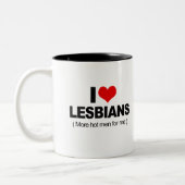 I Liebe Lesbians Zweifarbige Tasse (Links)