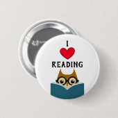 I Liebe Lesen Button (Vorne & Hinten)