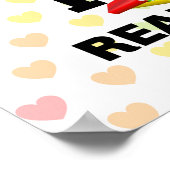 I Liebe Lesen, farbiges Design Poster (Ecke)