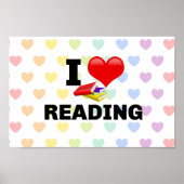 I Liebe Lesen, farbiges Design Poster (Vorne)