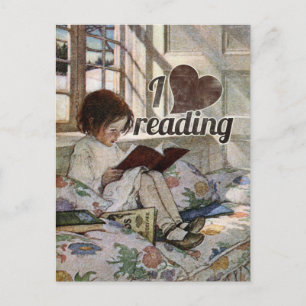 I Liebe Lesen Postkarte