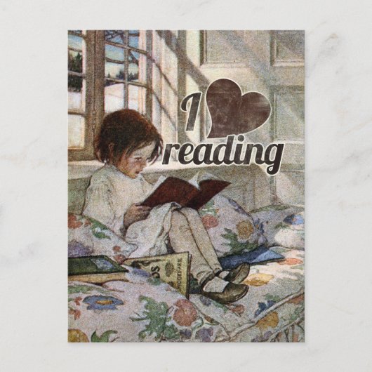 I Liebe Lesen Postkarte (Vorderseite)