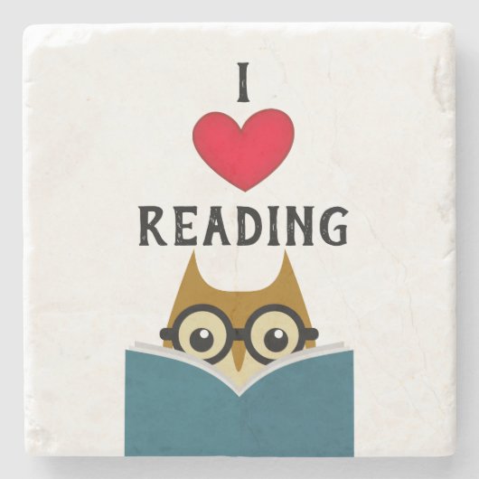 I Liebe Lesen Steinuntersetzer (Vorderseite)