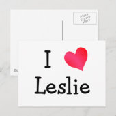 I Liebe Leslie Postkarte (Vorne/Hinten)