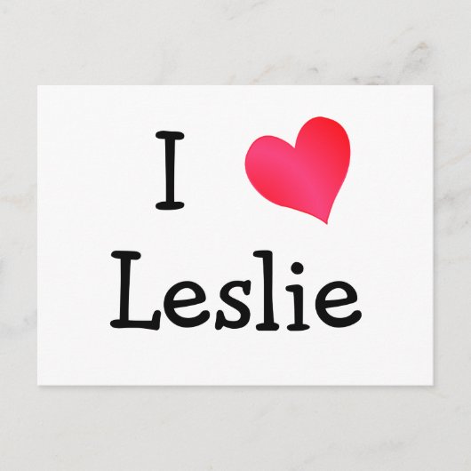 I Liebe Leslie Postkarte (Vorderseite)
