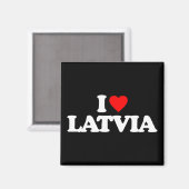 I LIEBE LETTLAND MAGNET (Vorderseite/Rückseite)