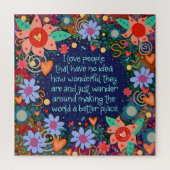 I Liebe Leute zitieren Herz-Blume Hübsch Puzzle (Vertikal)