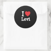 I Liebe Levi Herz Brauch personalisiert Runder Aufkleber (Tasche)
