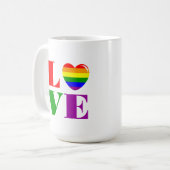 I Liebe LGBT Kaffeetasse (Vorderseite Links)