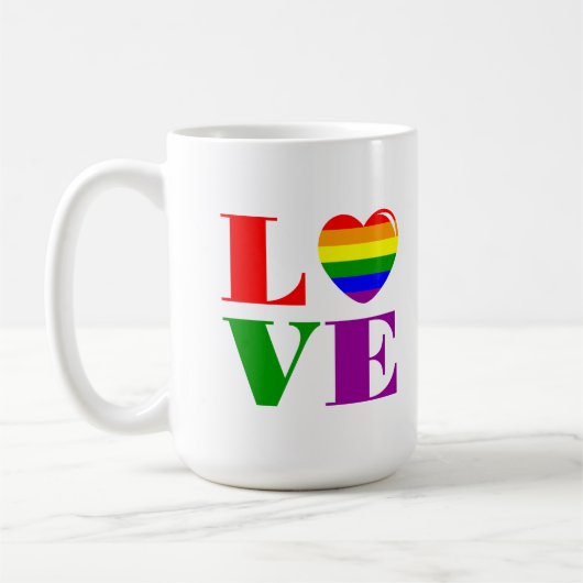 I Liebe LGBT Kaffeetasse (Links)