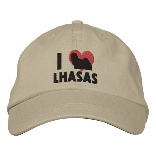 I Liebe Lhasas bestickter Hut (Vorderseite)