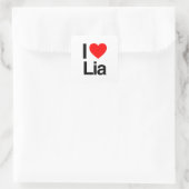 i Liebe lia Quadratischer Aufkleber (Tasche)