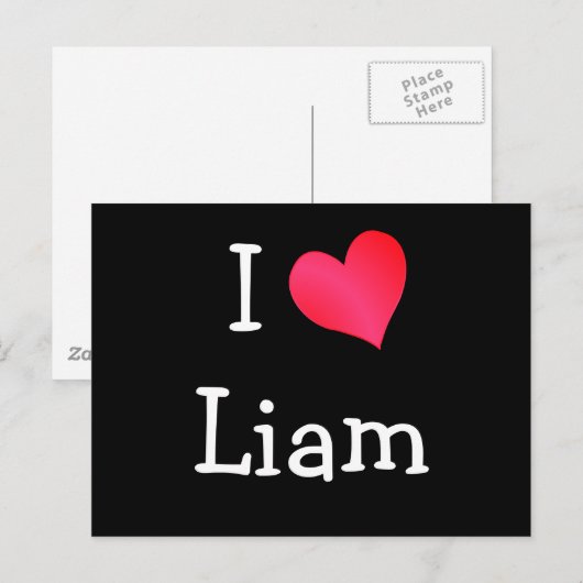 I Liebe Liam Postkarte (Vorne/Hinten)