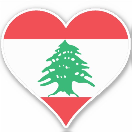 I Liebe Libanon Flagge Aufkleber (Vorderseite)