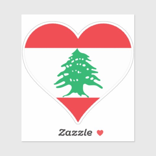 I Liebe Libanon Flagge Aufkleber (Blatt)
