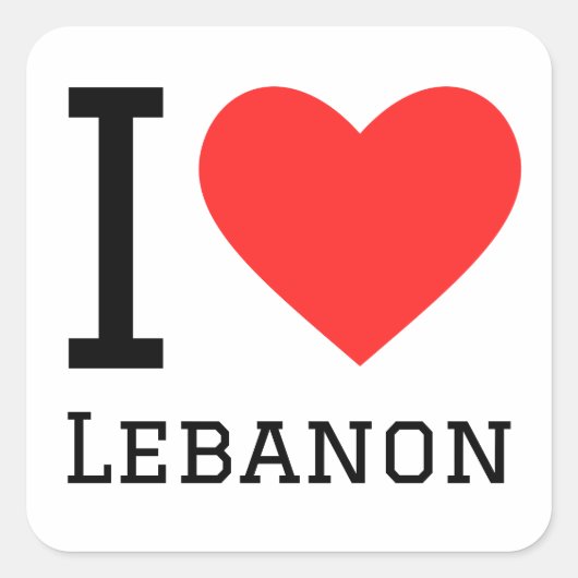 I Liebe Libanon Quadratischer Aufkleber (Vorderseite)