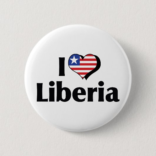 I Liebe Liberia Flag Button (Vorderseite)