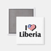 I Liebe Liberia Flag Magnet (Vorderseite/Rückseite)