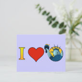 I Liebe Liberty Postkarte (Stehend Vorderseite)