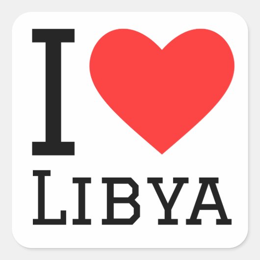 I Liebe libya Quadratischer Aufkleber (Vorderseite)