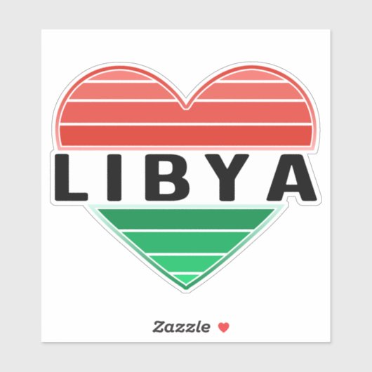 I. Liebe Libyen, Libyens Herz Aufkleber (Blatt)