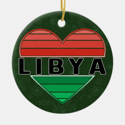 I. Liebe Libyen, Libyens Herz Keramik Ornament (Vorne)