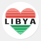 I. Liebe Libyen, Libyens Herz Runder Aufkleber (Vorderseite)
