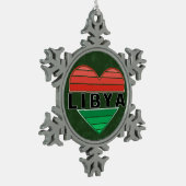 I. Liebe Libyen, Libyens Herz Schneeflocken Zinn-Ornament (Links)