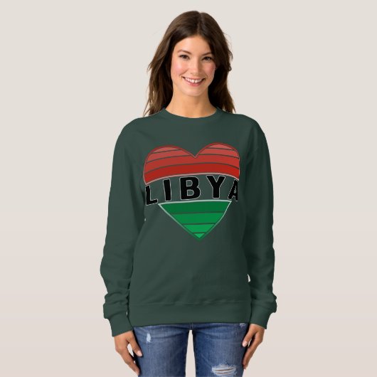 I. Liebe Libyen, Libyens Herz Sweatshirt (Vorne ganz)