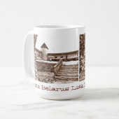 I Liebe Lida Belarus Architektur Schloss Sketch Kaffeetasse (Vorderseite Links)