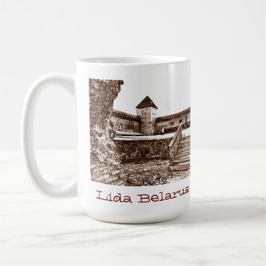 I Liebe Lida Belarus Architektur Schloss Sketch Kaffeetasse (Links)