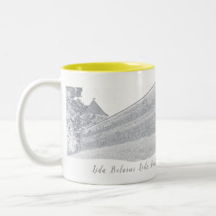 I Liebe Lida Belarus Architektur Schloss Sketch Zweifarbige Tasse