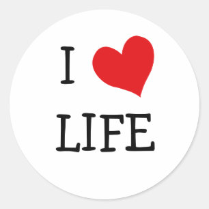 I Liebe Life Runder Aufkleber