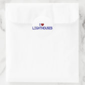 I Liebe Lighthouse Runder Aufkleber (Tasche)