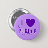 I Liebe Lila mit Lila Herzen Button (Vorne & Hinten)