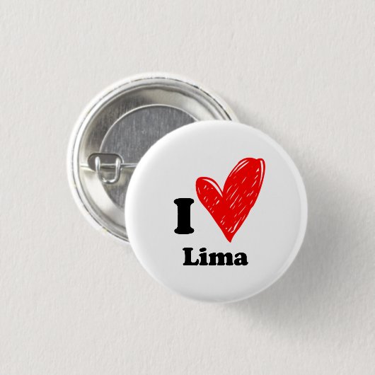 I Liebe Lima Button (Vorne & Hinten)