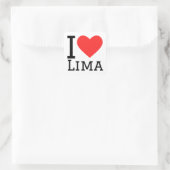 I Liebe lima Quadratischer Aufkleber (Tasche)
