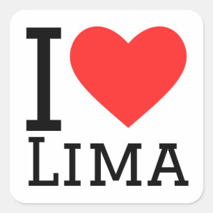 I Liebe lima Quadratischer Aufkleber