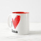 I Liebe Lima Zweifarbige Tasse (Vorderseite Links)