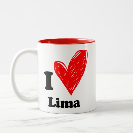 I Liebe Lima Zweifarbige Tasse (Links)
