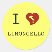 I Liebe Limoncello Runder Aufkleber (Vorderseite)